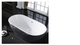 AQUA Gloss Black & White Freestanding Bathtub 1700mm